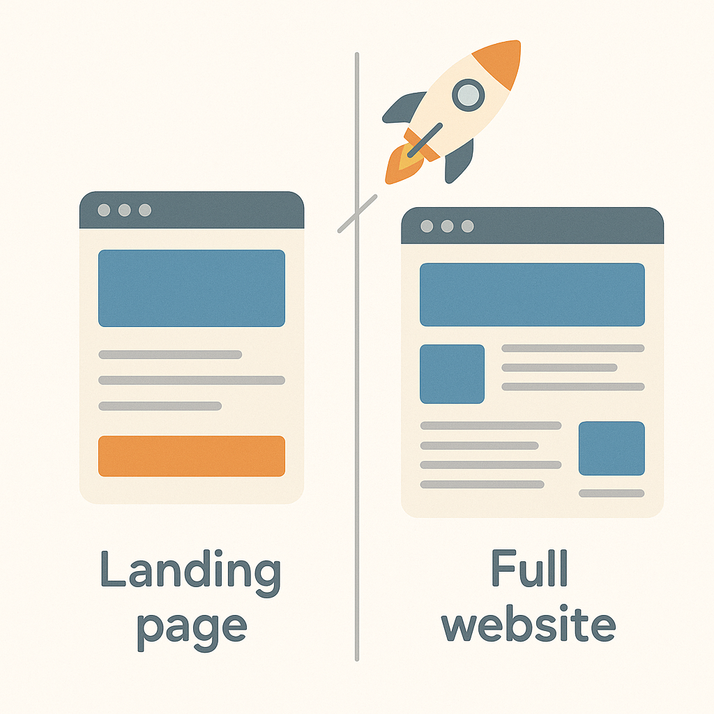La diferencia entre una landing page y una web completa 🚀
